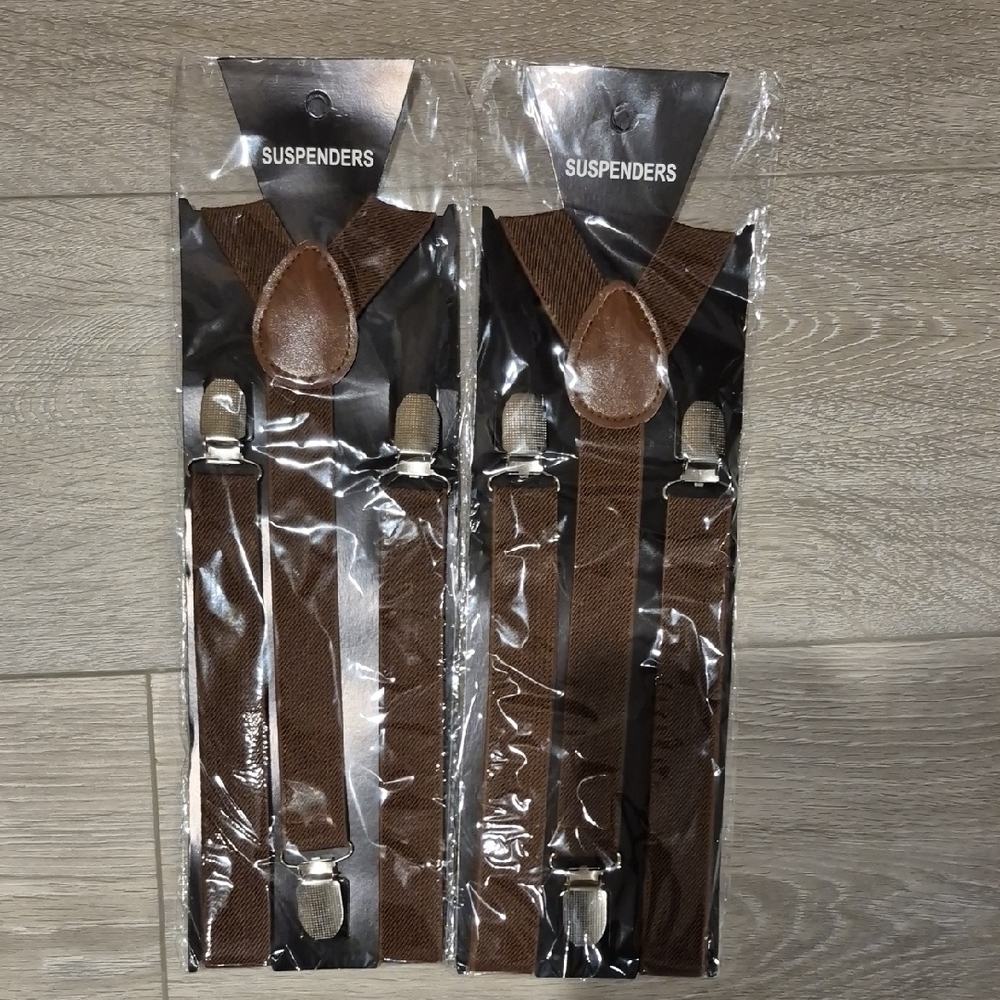 Brown Suspenders for Men